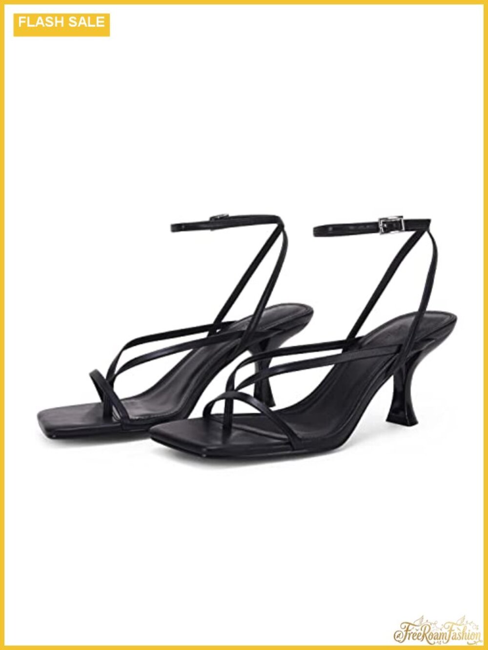 PiePieBuy Women's Lace Up Heeled Sandals Square Open Toe Kitten Heel Party Shoes